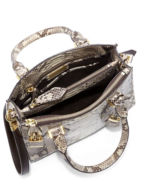 michael kors python satchel|Casey Small Python Satchel .